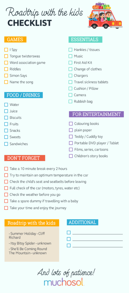 Road trip with kids: use this handy checklist as preparation!